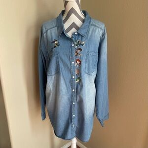 Pixar - Disney Button Down Shirt with Toy Story Characters - Embroidery - Size 5